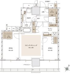 ザ・パークハウス 武蔵小杉タワーズ 間取り S-62B TYPE