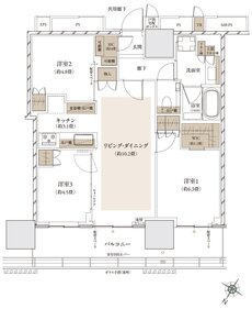 ザ・パークハウス 武蔵小杉タワーズ 間取り S-67B type