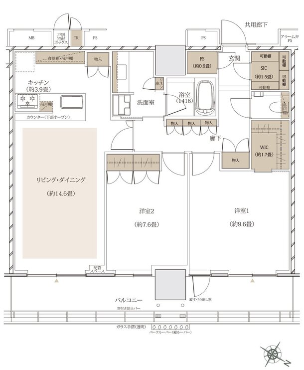 ザ・パークハウス 武蔵小杉タワーズ 間取り N-87A［MENU PLAN2］