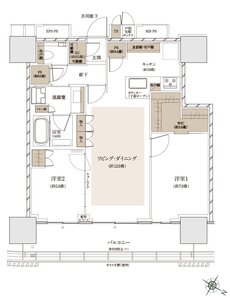 ザ・パークハウス 武蔵小杉タワーズ 間取り N-66A