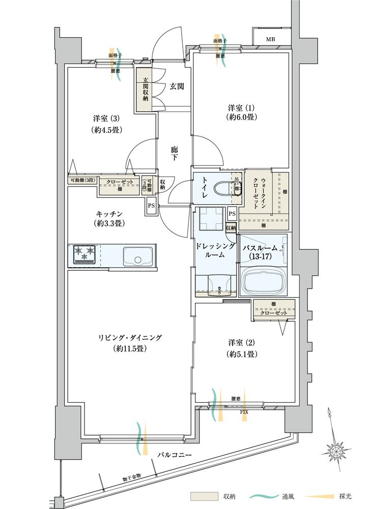 サーパスみずほ台ガーデンフォート 間取り Dタイプ
