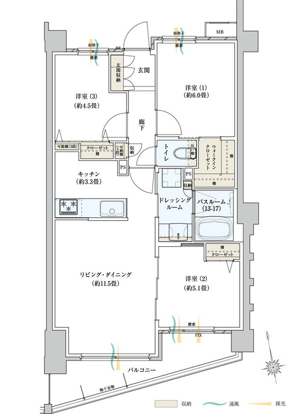 サーパスみずほ台ガーデンフォート 間取り Dタイプ