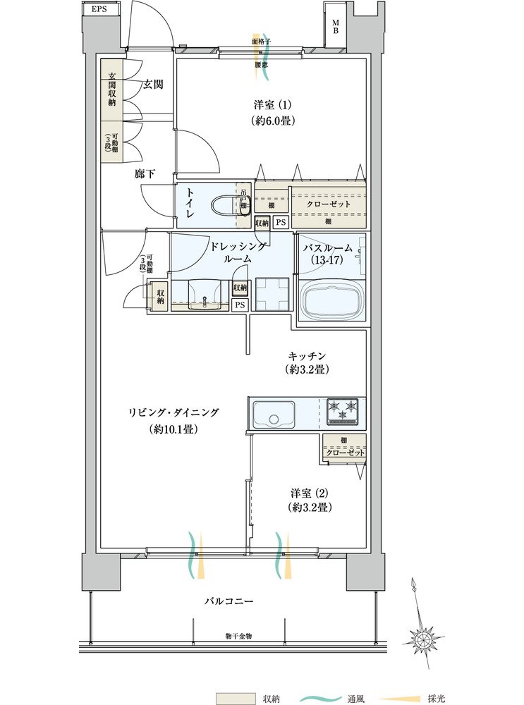 サーパスみずほ台ガーデンフォート 間取り Iタイプ