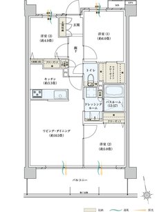 サーパスみずほ台ガーデンフォート 間取り Hタイプ