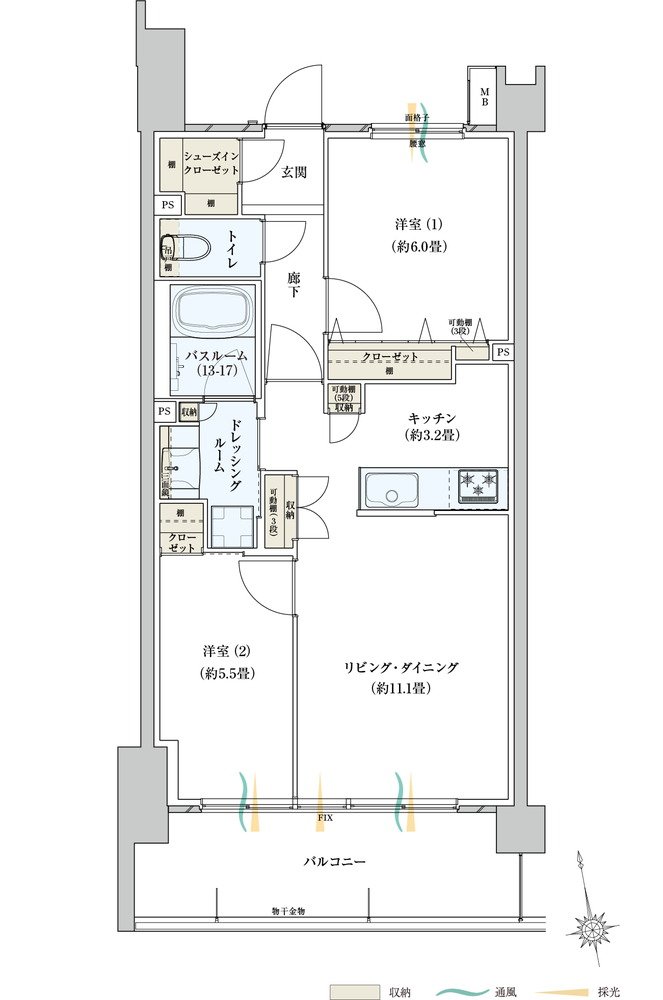 サーパスみずほ台ガーデンフォート 間取り Bタイプ