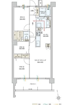 サーパスみずほ台ガーデンフォート 間取り Eタイプ