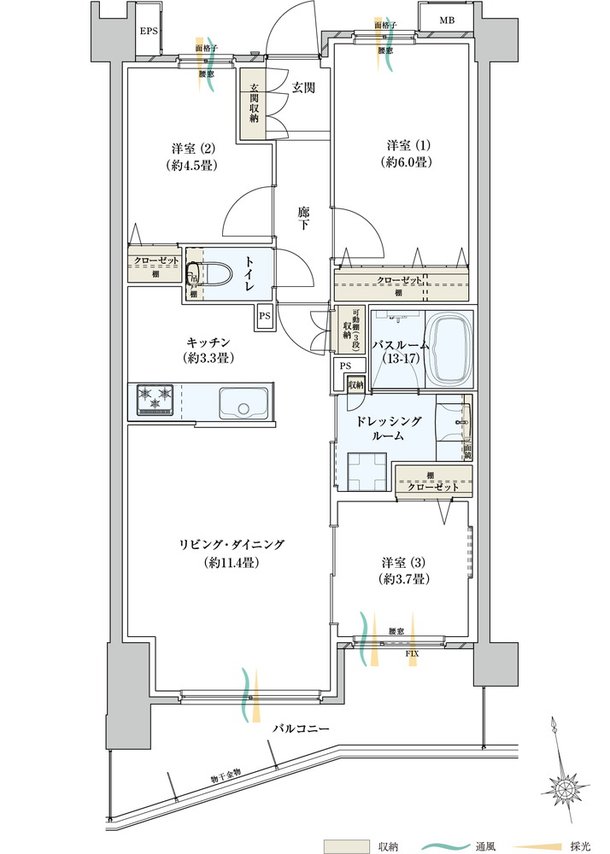 サーパスみずほ台ガーデンフォート 間取り Gタイプ