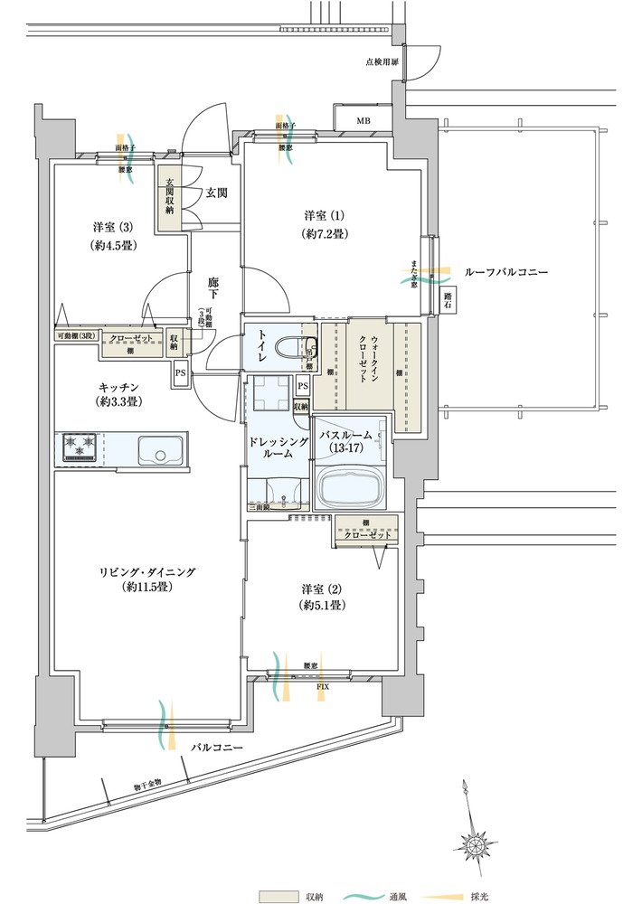 サーパスみずほ台ガーデンフォート 間取り Kタイプ