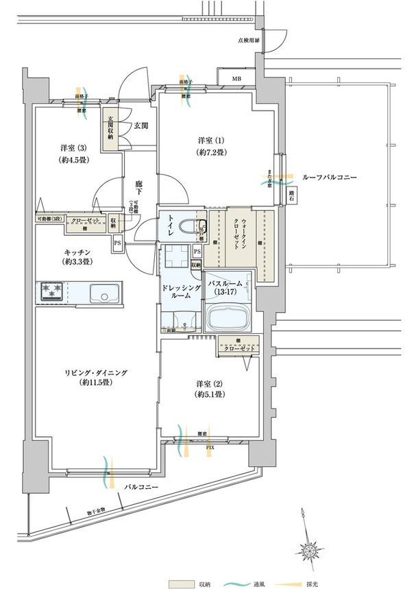 サーパスみずほ台ガーデンフォート 間取り Kタイプ