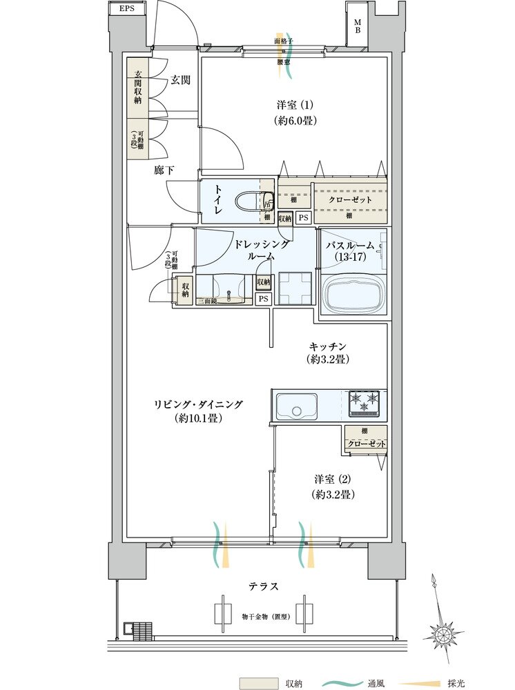 サーパスみずほ台ガーデンフォート 間取り I1タイプ