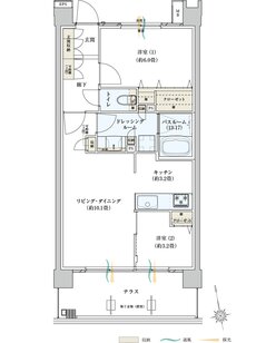 サーパスみずほ台ガーデンフォート 間取り I1タイプ
