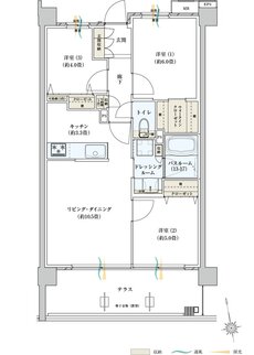 サーパスみずほ台ガーデンフォート 間取り H1タイプ
