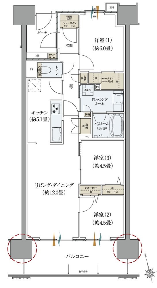 サーパスタワー水戸泉町 間取り B1タイプ