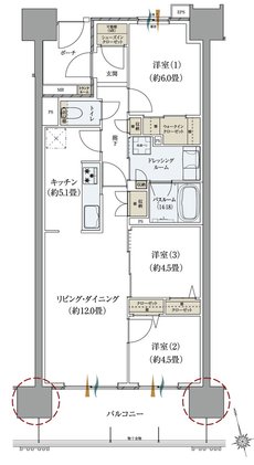 サーパスタワー水戸泉町 間取り B1タイプ