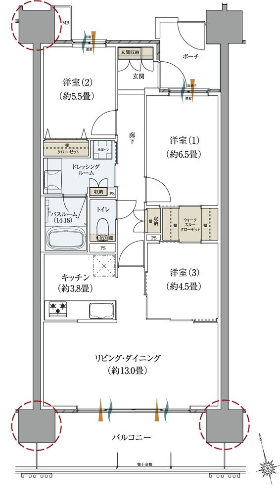 サーパスタワー水戸泉町 間取り Cタイプ
