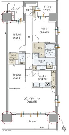 サーパスタワー水戸泉町 間取り Dタイプ