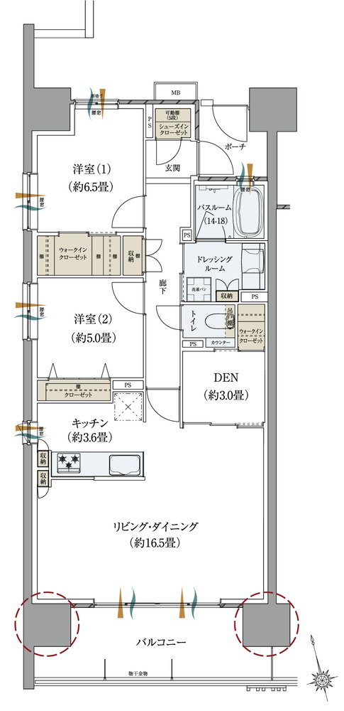 サーパスタワー水戸泉町 間取り Aタイプ（メニュープラン）