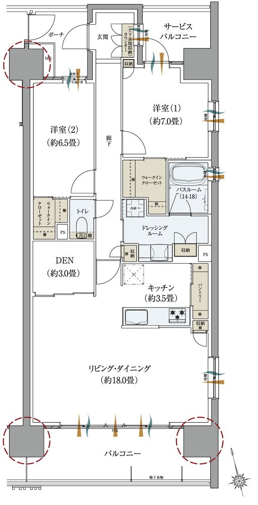 サーパスタワー水戸泉町 間取り Dタイプ（メニュープラン）