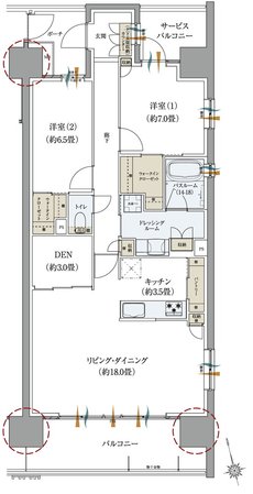 サーパスタワー水戸泉町 間取り Dタイプ（メニュープラン）