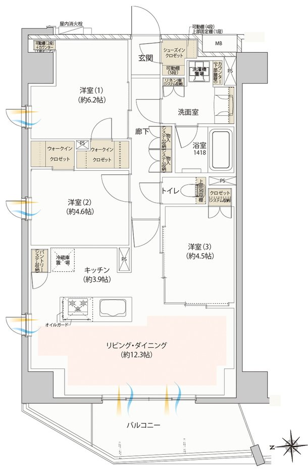 レーベン新小岩 CENTER PLACE 間取り A type