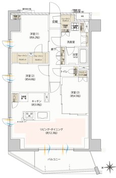 レーベン新小岩 CENTER PLACE 間取り A type