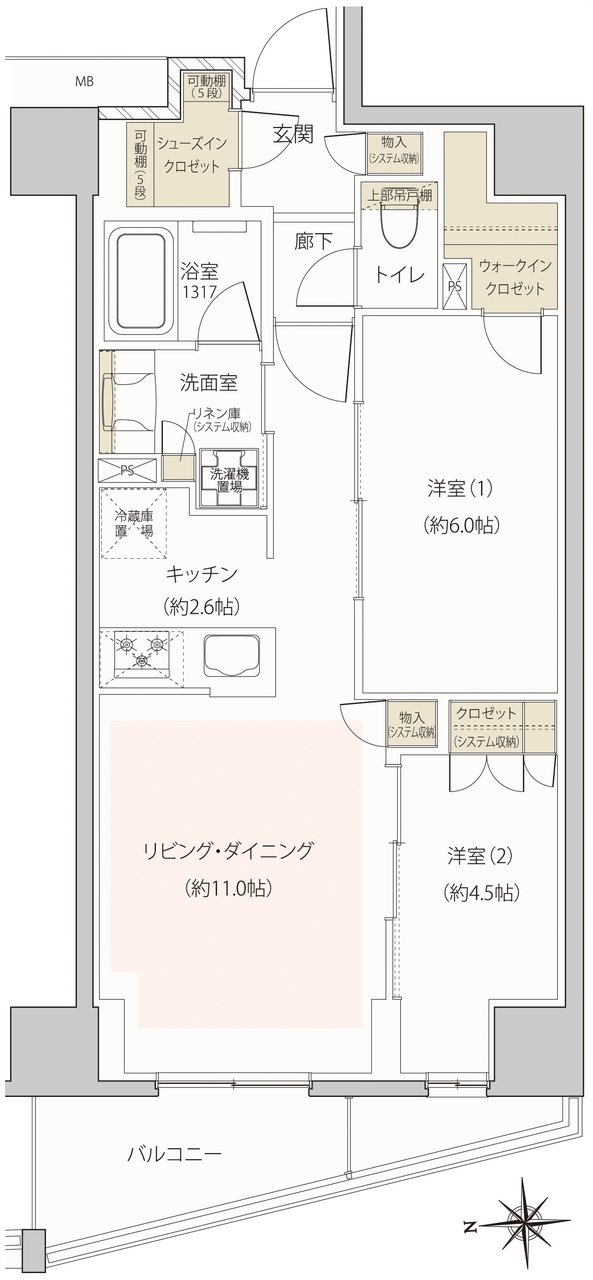 レーベン新小岩 CENTER PLACE 間取り C type