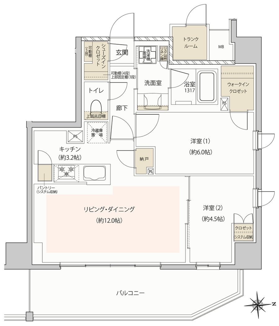 レーベン新小岩 CENTER PLACE 間取り E type