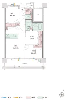グランフォーレ姪浜駅南レジデンス 間取り Dタイプ MENU PLAN-2