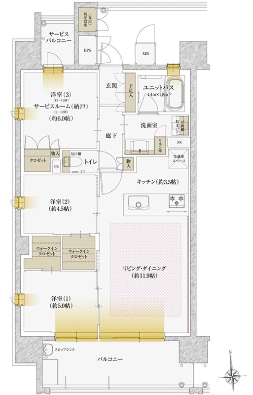 ポレスター谷町六丁目 間取り Aタイプ
