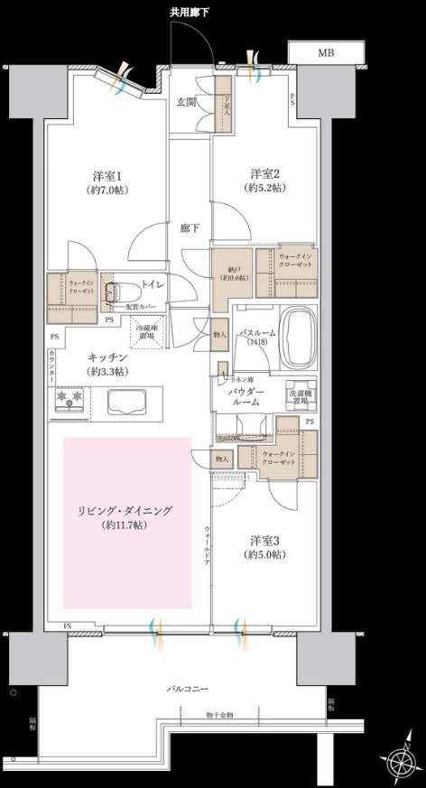 THE RESIDENCE 新鎌ケ谷 TERMINAL FRONT 間取り C type