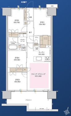 THE RESIDENCE 新鎌ケ谷 TERMINAL FRONT 間取り F type