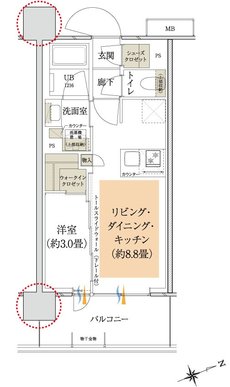 イニシア調布ステーションサイト 間取り D1 type ［先着順･第2期2次］