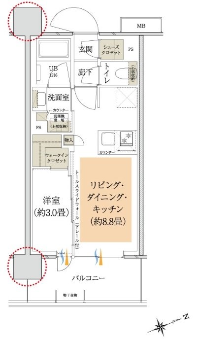 イニシア調布ステーションサイト 間取り D1 type（先着順・次期以降）