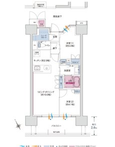 ポレスター福井浜町リバーテラス 間取り Bタイプ