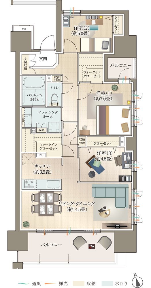 サーパス神宮レジデンス 間取り Cタイプ