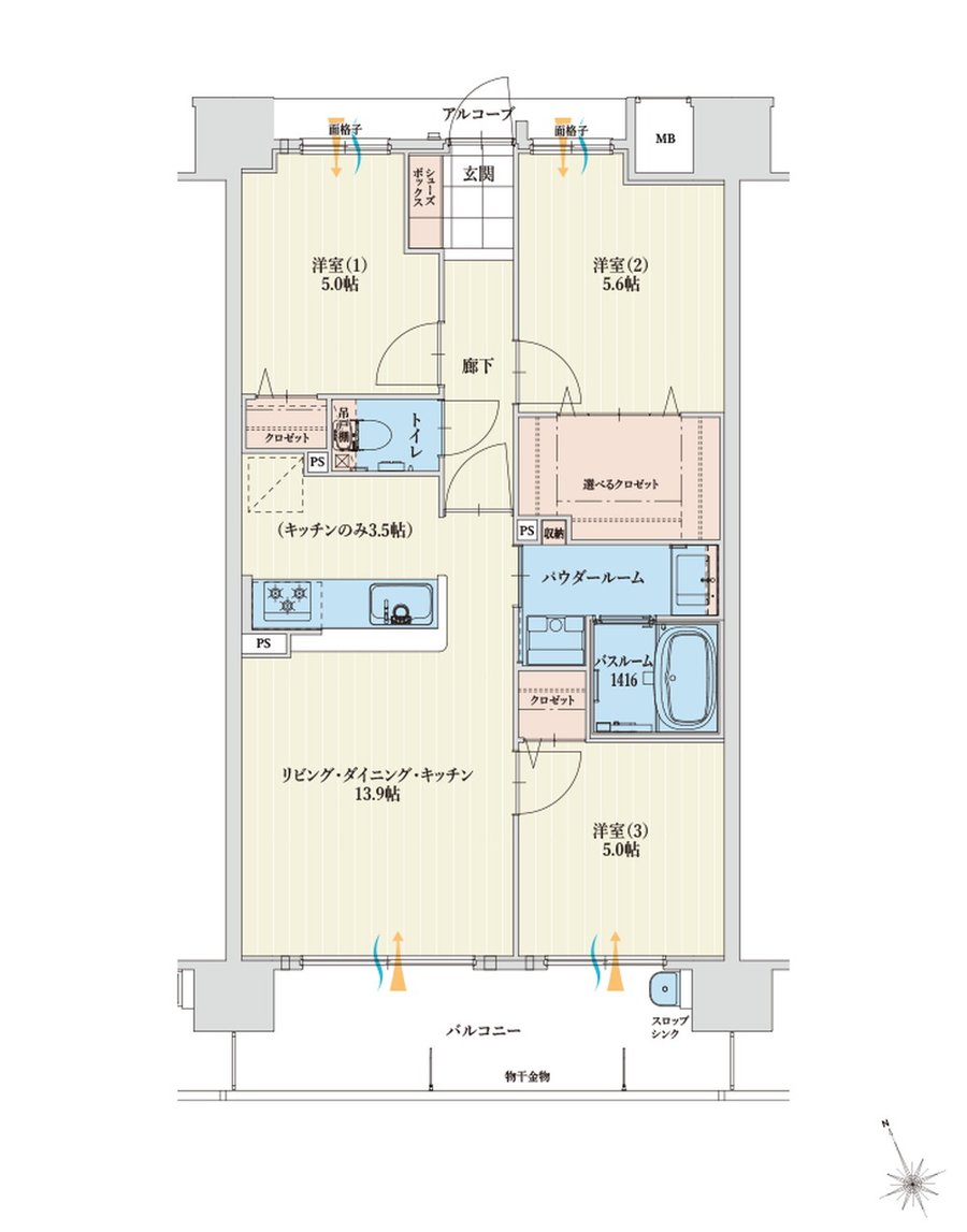 アルファステイツ四日市芝田 間取り E TYPE PLAN A