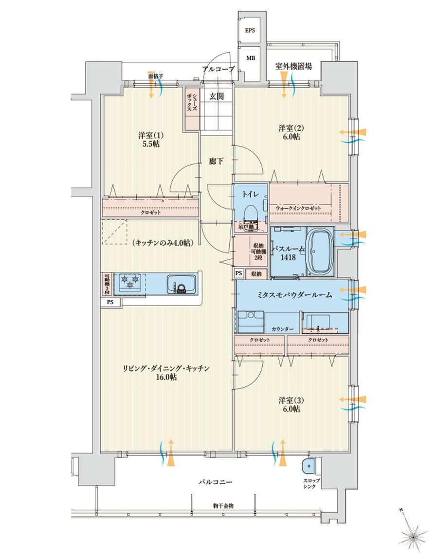 アルファステイツ四日市芝田 間取り H TYPE