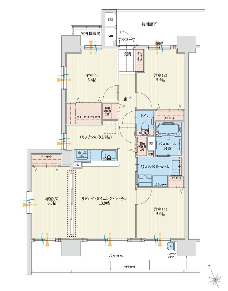 アルファステイツ四日市芝田 間取り A TYPE PLAN B