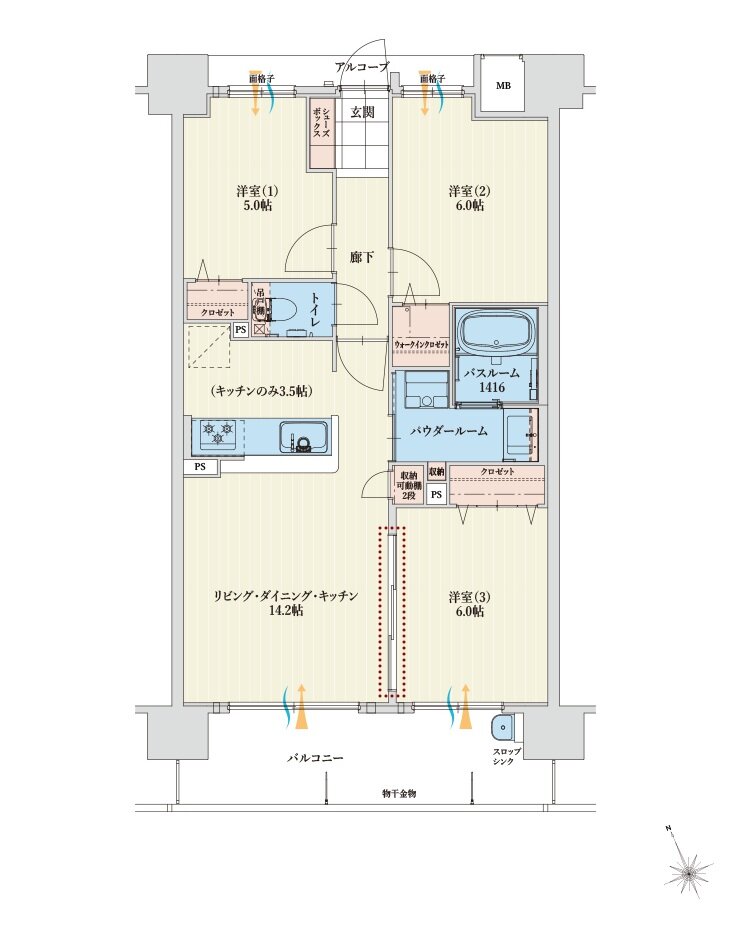 アルファステイツ四日市芝田 間取り B TYPE PLAN B