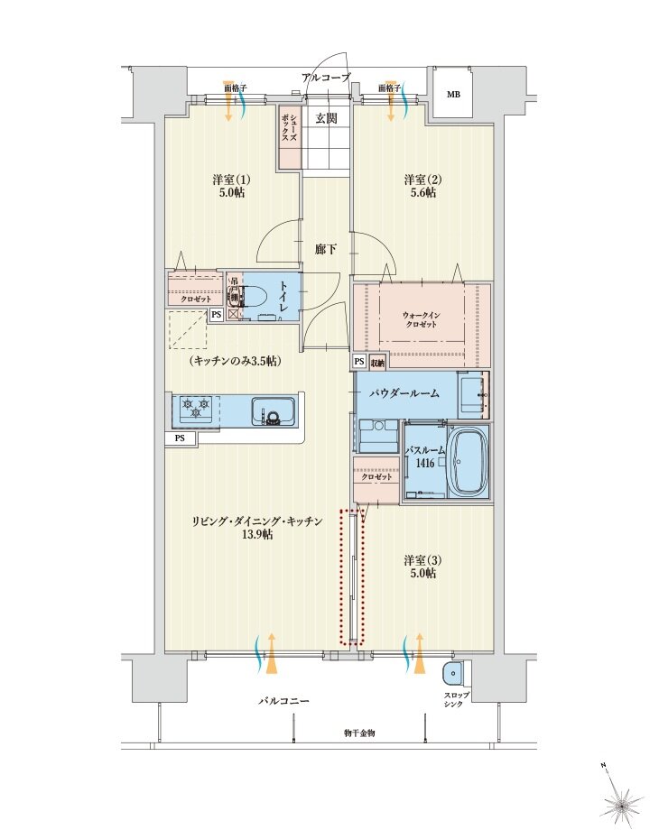 アルファステイツ四日市芝田 間取り D TYPE PLAN B