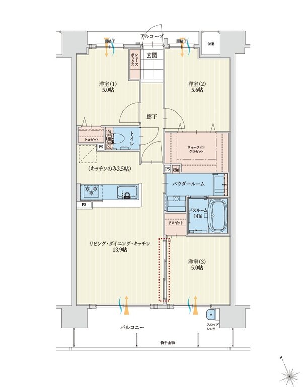 アルファステイツ四日市芝田 間取り D TYPE PLAN B