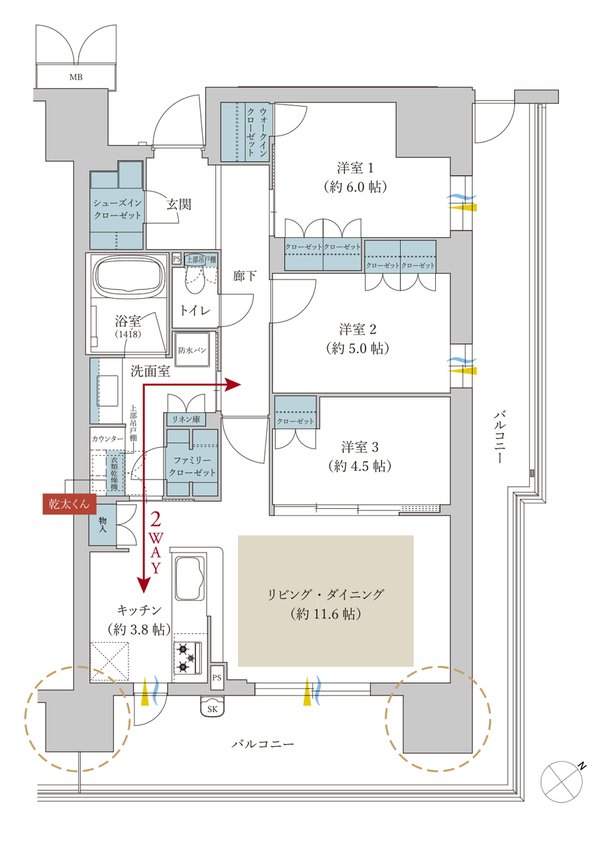 サンリヤン堺 間取り I TYPE