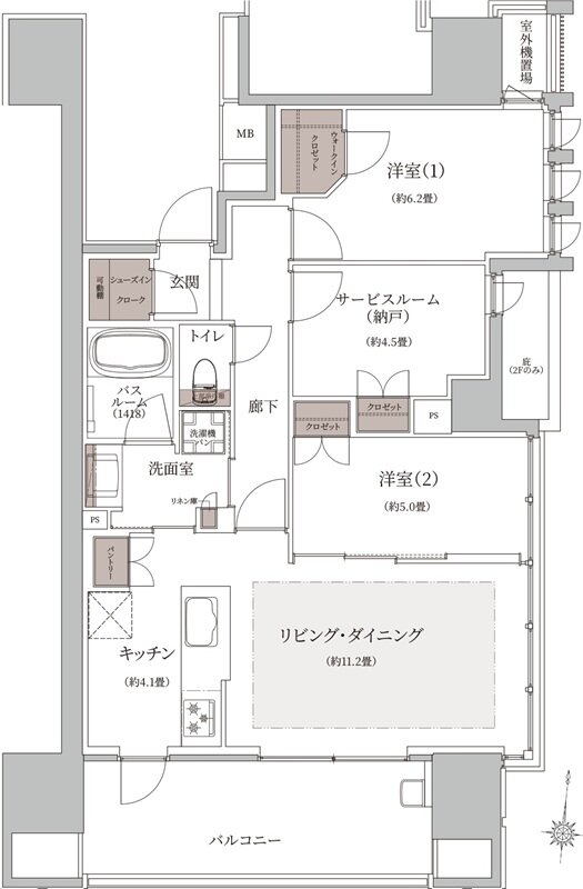 ザ・ライオンズ横川 間取り D1type Comfortフロア