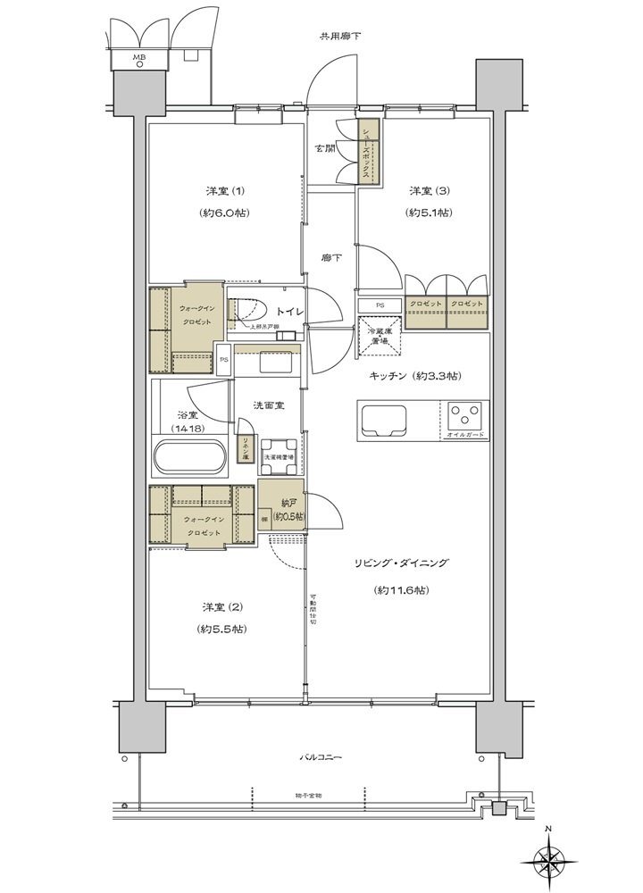 シエリア杉並高井戸 間取り D2 type