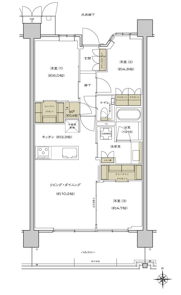 シエリア杉並高井戸 間取り E1 type