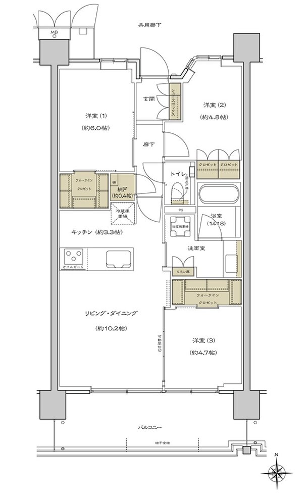 シエリア杉並高井戸 間取り E1 type