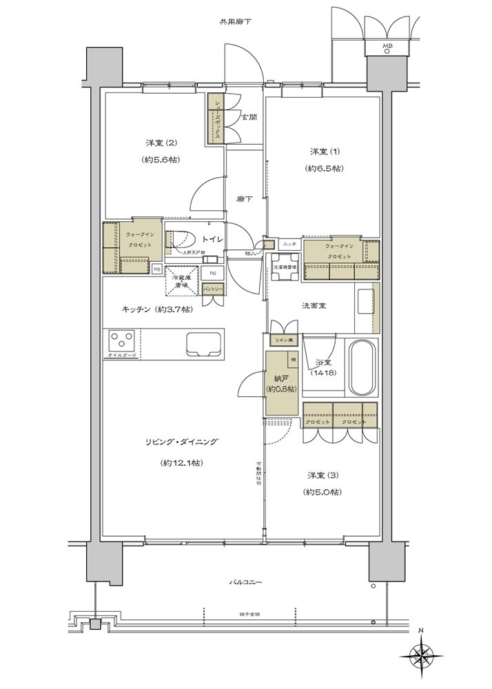 シエリア杉並高井戸 間取り H1 type