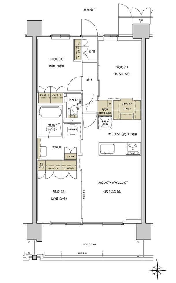 シエリア杉並高井戸 間取り E2 type