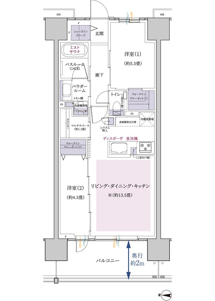 エクセレントシティ橋本 間取り D2 type