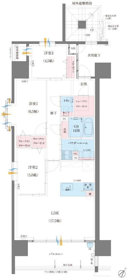 グランドパレス博多板付テラス 間取り A type